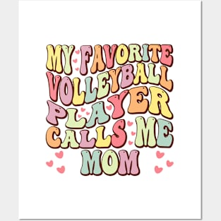 My Favorite Baseball Player Calls Me Mom Proud Baseball Mom Funny Groovy Posters and Art